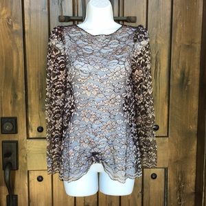 Betsy & Adam Lace Layering Top Shirt S M
